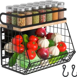 Uninol home Magnetic Shelf for Fridge with Wood Lid. Large Container Magnetic Spice Rack for Refrigerator.Fruit Potato and Onion Storage Bins. Pantry Organizers & Storage. Kitchen Counter. Cabinet: Home & Kitchen